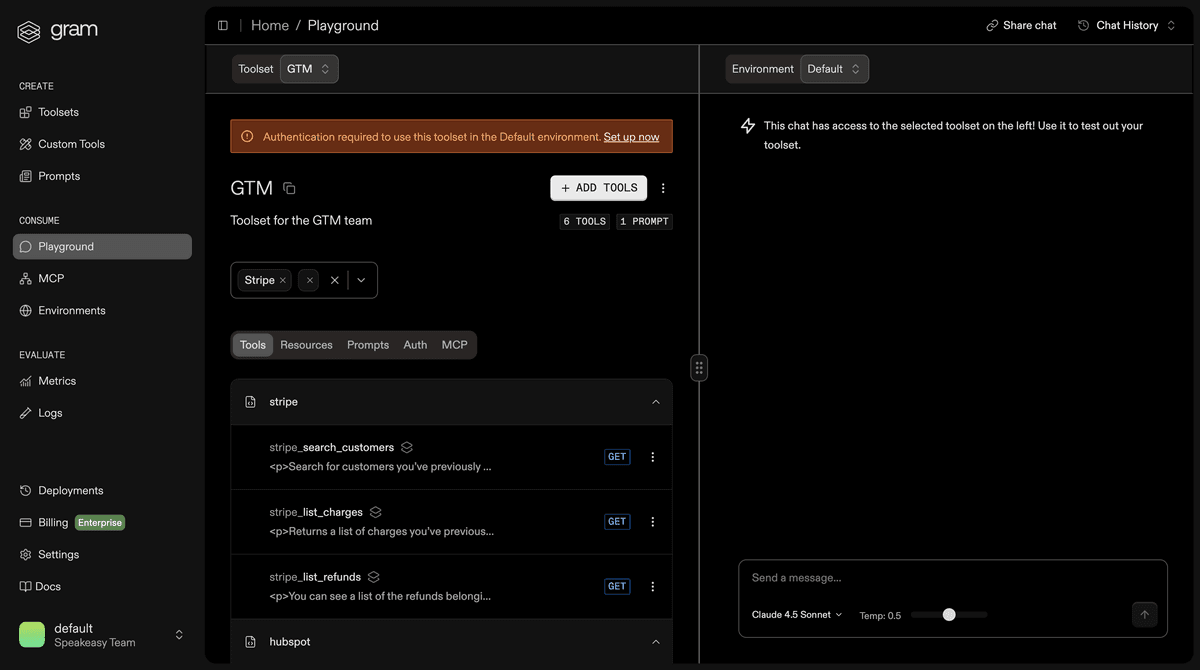 AI playground showing interactive testing and iteration