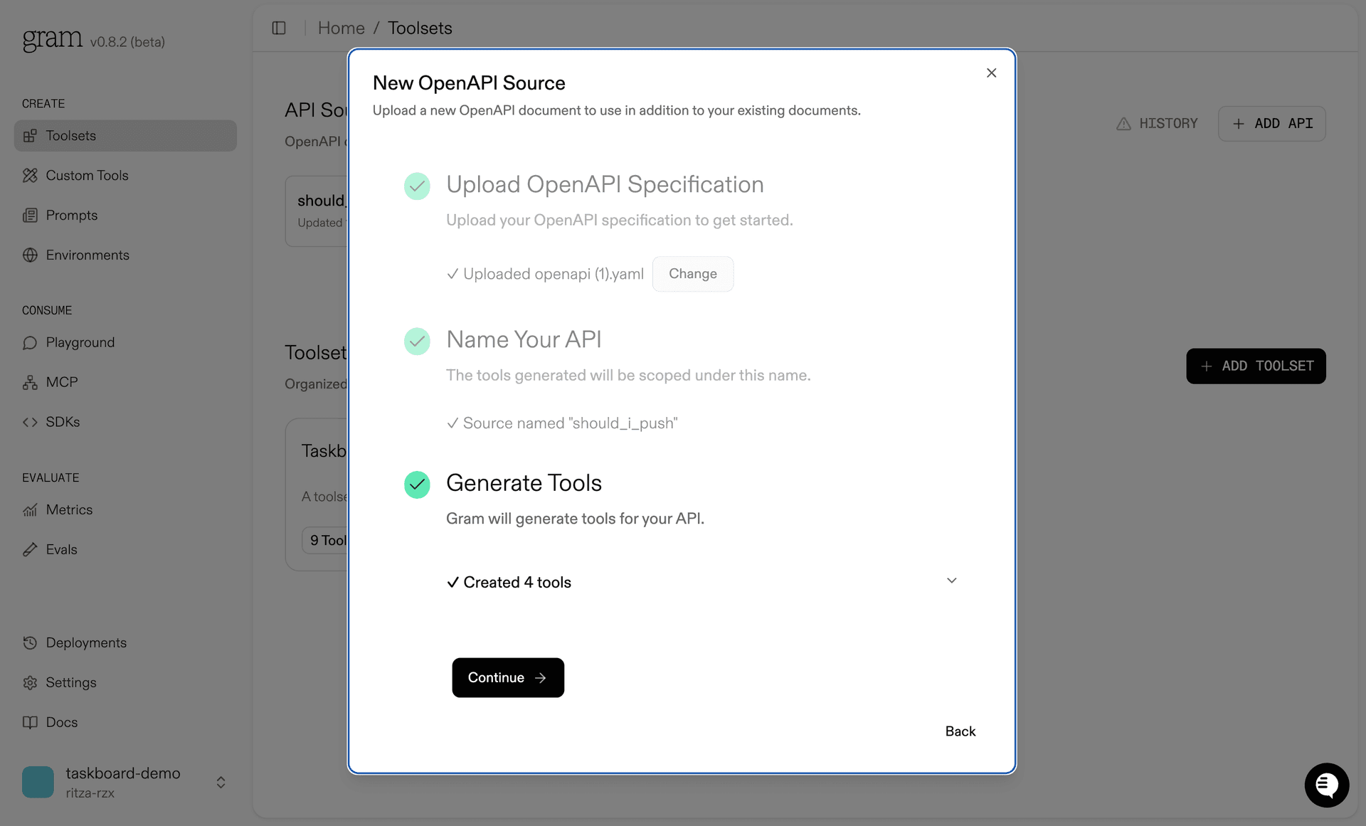 Validating tool definitions